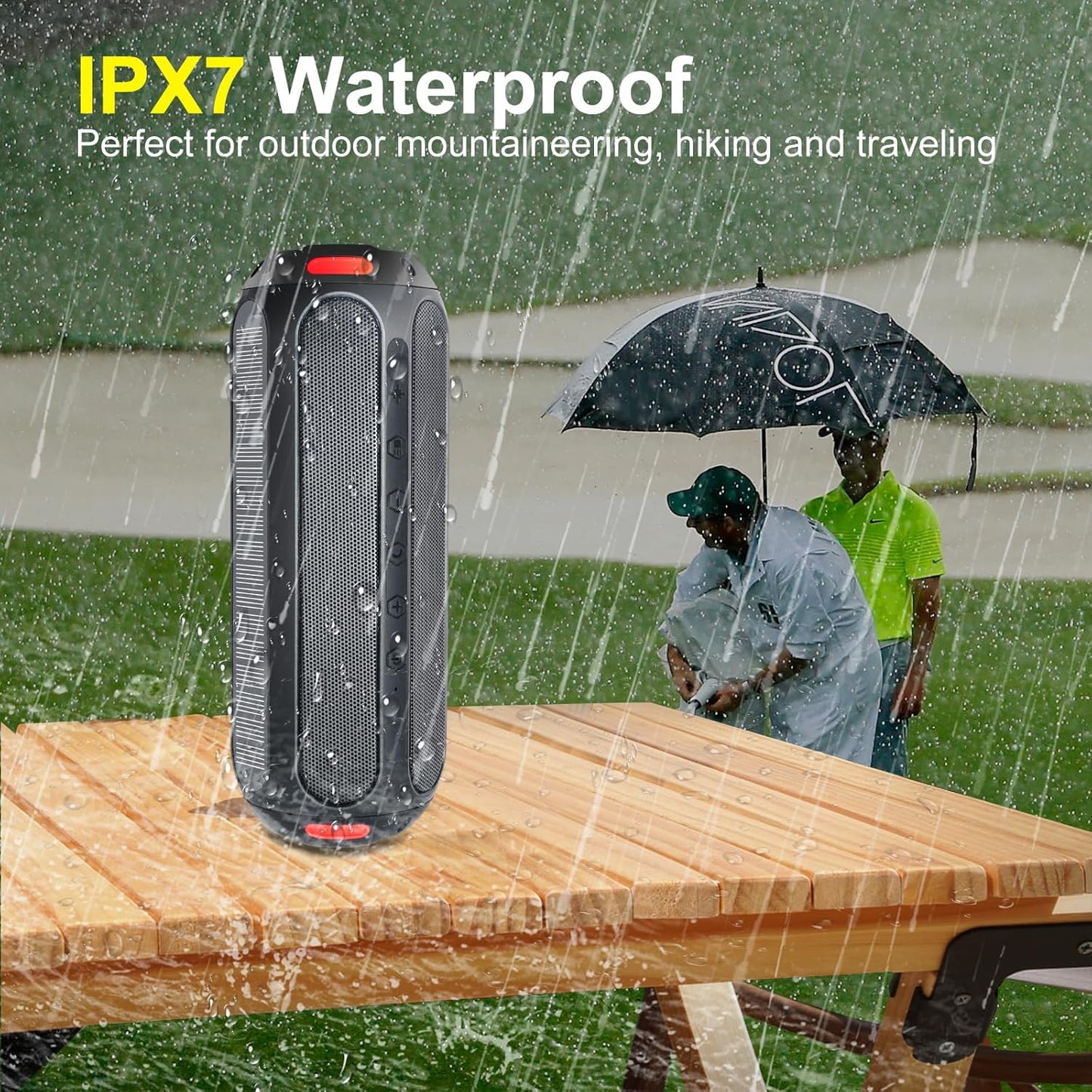 PARKVISION Magnetic Bluetooth Speaker for Golf Cart IPX7 Waterproof Built-in 5000mAh Battery 30W Loud with Bass-24 Hour Battery