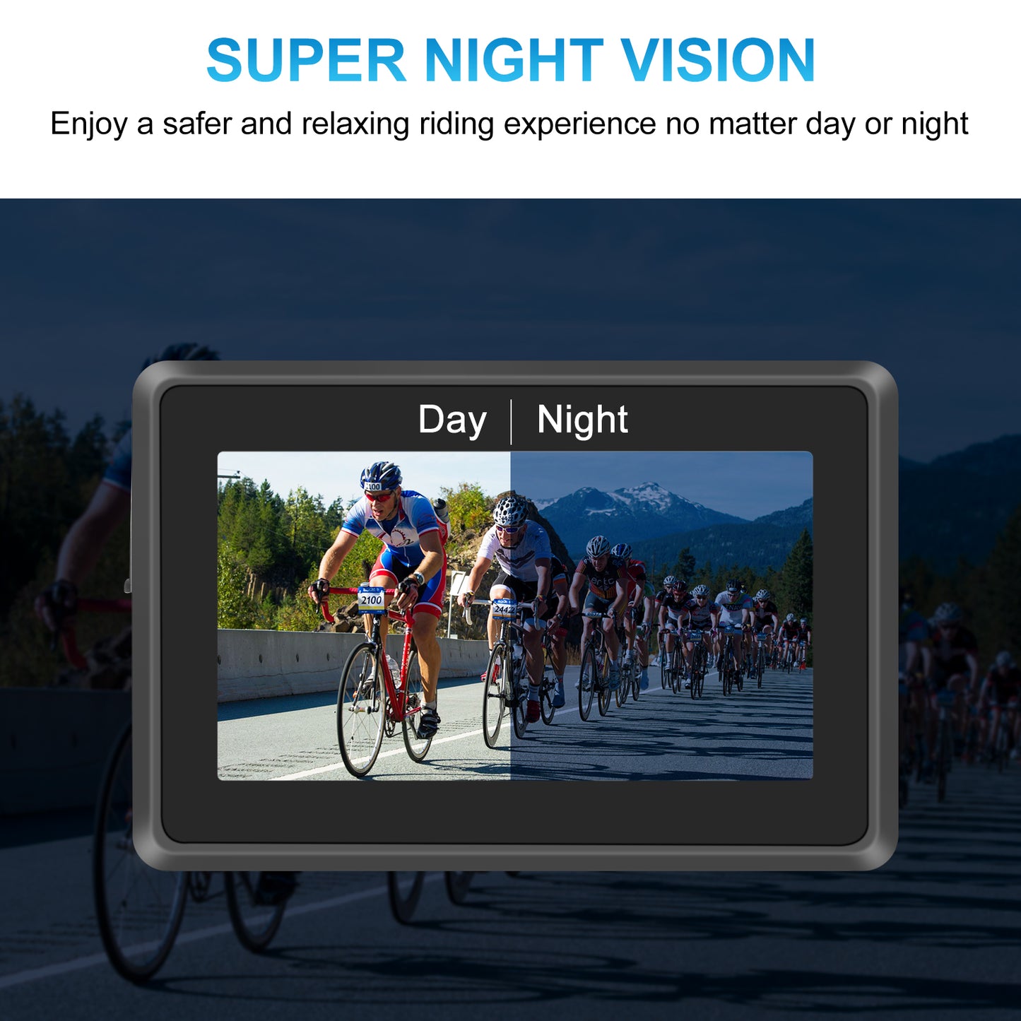 PARKVISION Bike Mirror,1080P AHD Bicycle Rear View Camera with 4.3''Screen Night Vision with 110°Appropriate Angle for Most Bikes