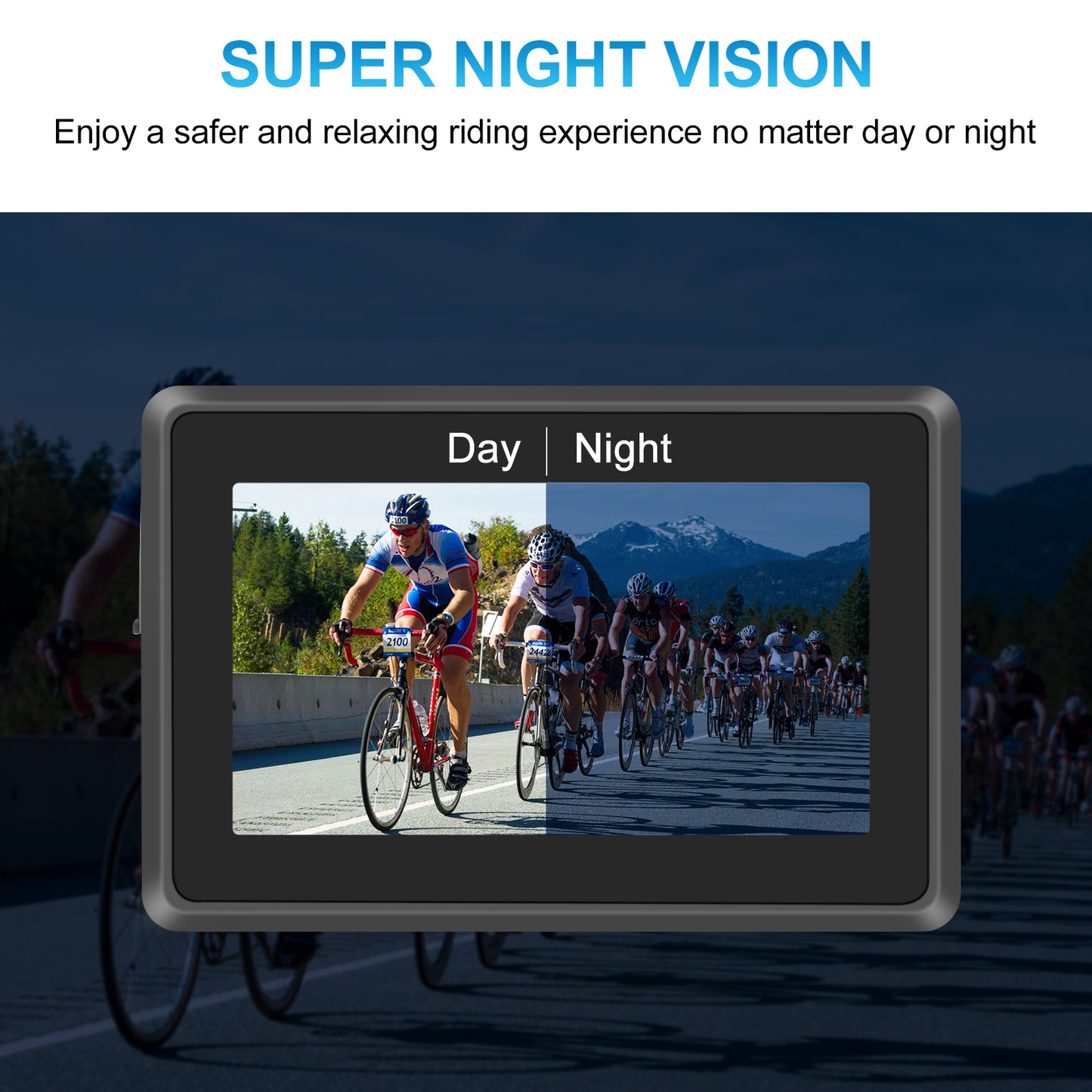 PARKVISION Bike Mirror,1080P AHD Bicycle Rear View Camera with 4.3''Screen  Night Vision with 110°Appropriate Angle for Most Bikes